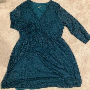 Dark Green Lace Nursing Dress